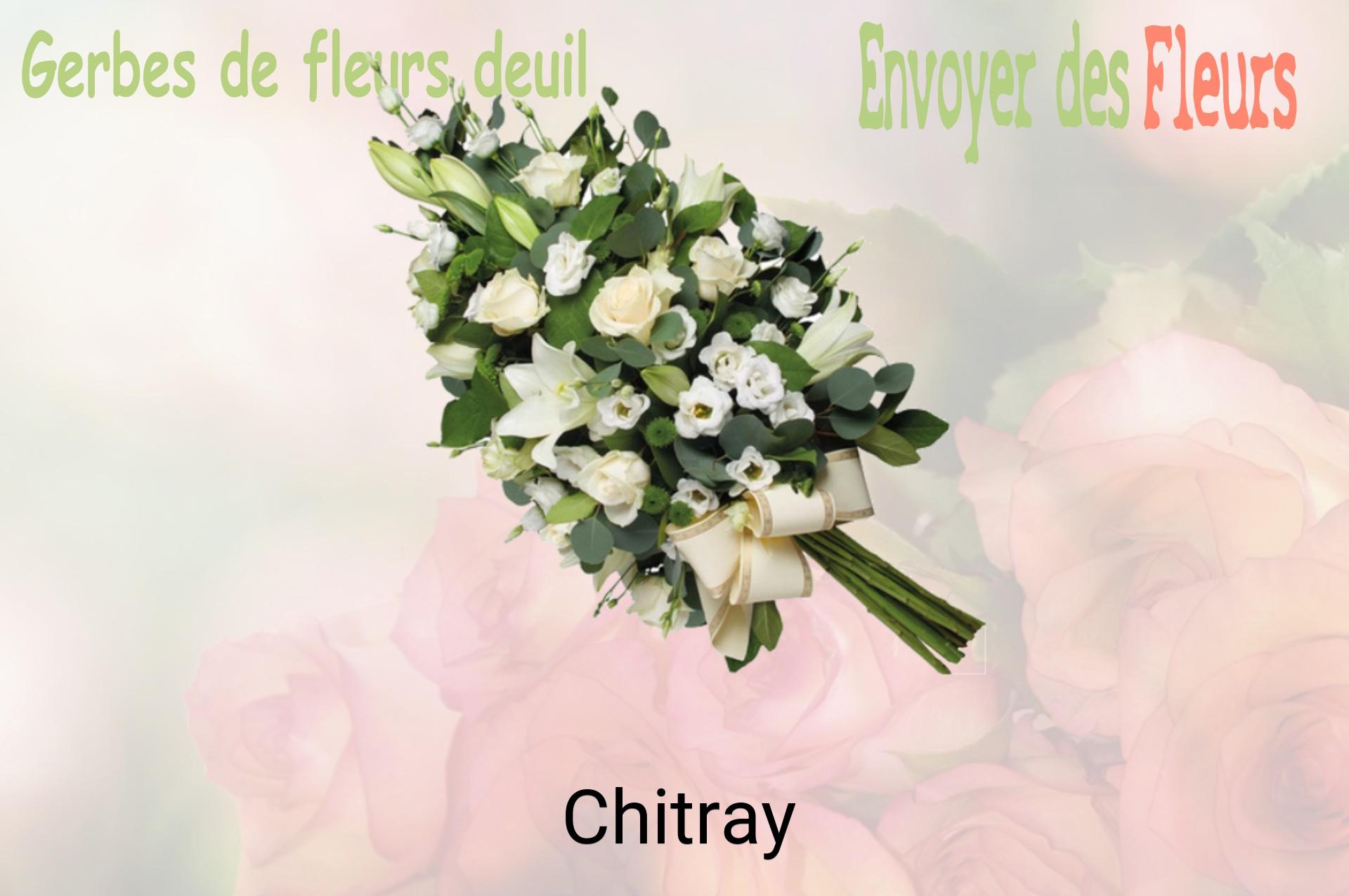 Gerbe de fleurs de deuil livrée à Chitray